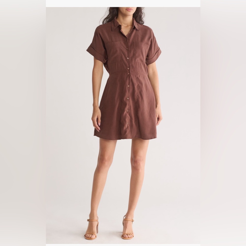 OAT NEW YORK Brown Button-Up Dress